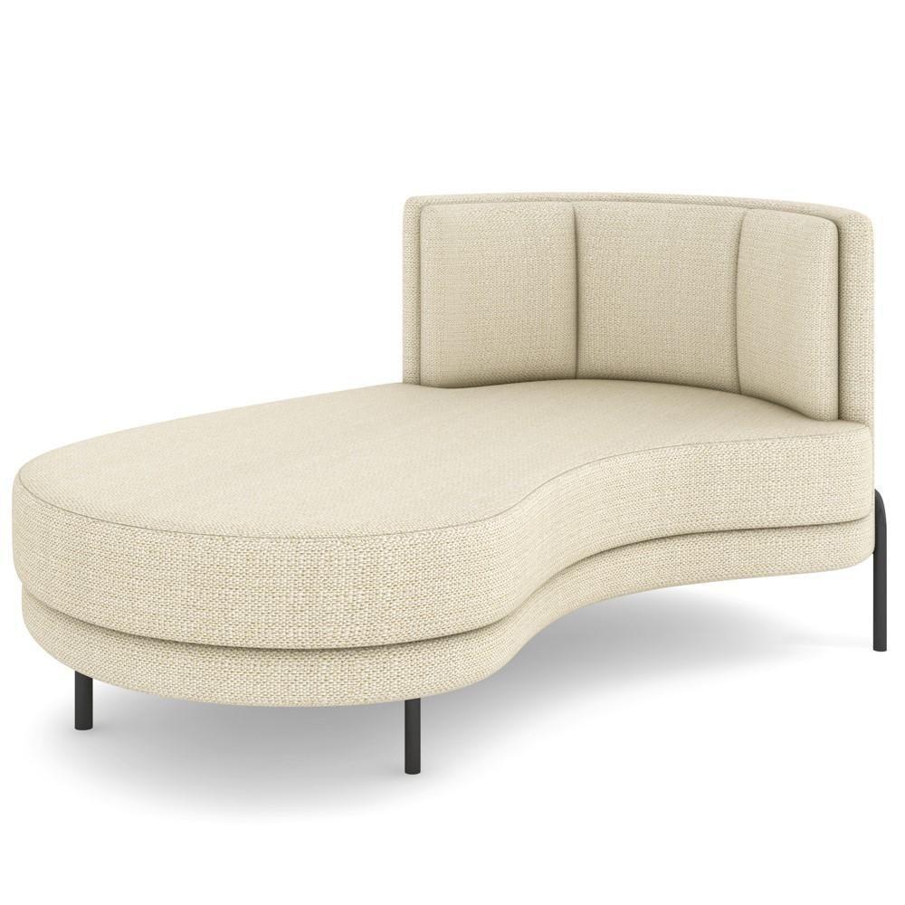 Chaise Longue Divã 164cm Braço Direito Logus D06 Linho Creme - Mpozenato - 1