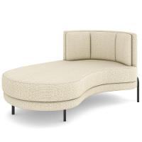 Chaise Longue Divã 164cm Braço Direito Logus D06 Linho Creme - Mpozenato - 1
