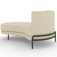 Chaise Longue Divã 164cm Braço Direito Logus D06 Linho Creme - Mpozenato - 3