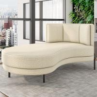 Chaise Longue Divã 164cm Braço Direito Logus D06 Linho Creme - Mpozenato - 6