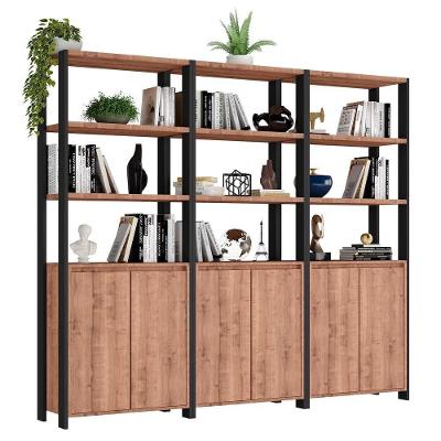 Estante Livreiro 6 Portas Estilo Industrial Chess F04 Preto-solanum - Mpozenato