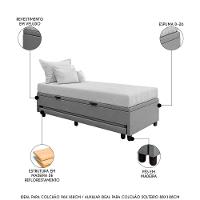 Bicama Box Baú Solteirão 96x188 Cm Samy S05 Veludo Cinza - Mpozenato - 3