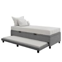 Bicama Box Baú Solteirão 96x188 Cm Samy S05 Veludo Cinza - Mpozenato - 6