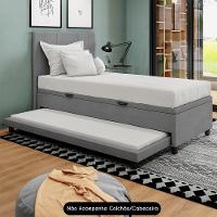 Bicama Box Baú Solteirão 96x188 Cm Samy S05 Veludo Cinza - Mpozenato - 7