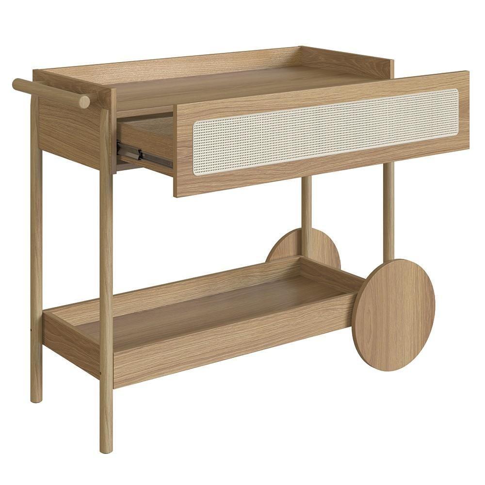 Carrinho Bar 1 Gaveta Porta Taças Pés Madeira Arlo A10 Hanover - Mpozenato - 3