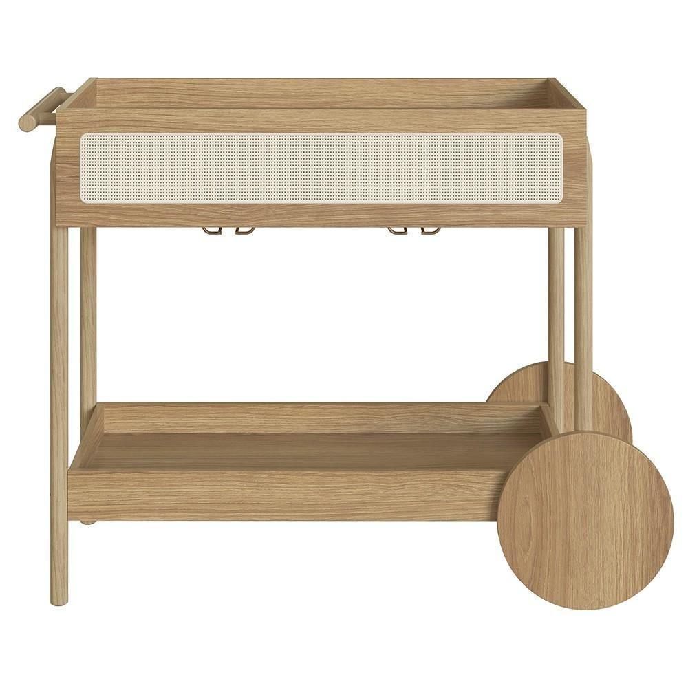 Carrinho Bar 1 Gaveta Porta Taças Pés Madeira Arlo A10 Hanover - Mpozenato - 4