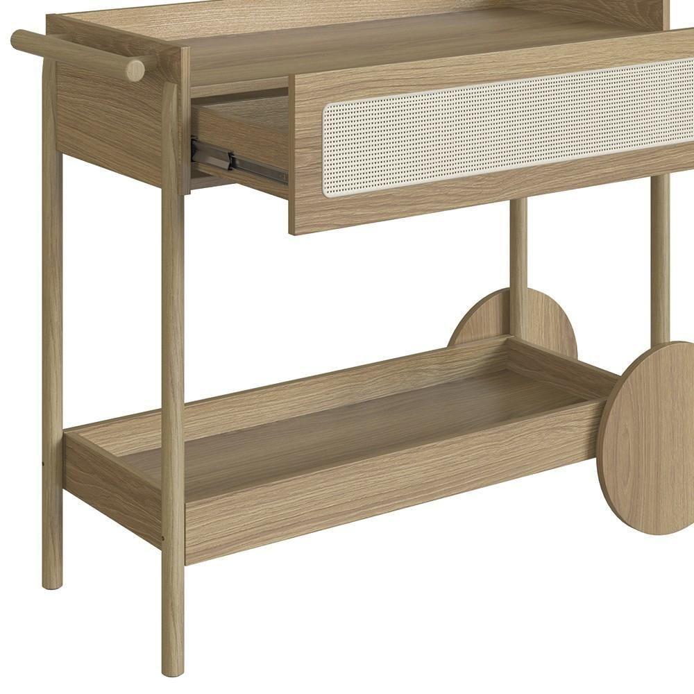 Carrinho Bar 1 Gaveta Porta Taças Pés Madeira Arlo A10 Hanover - Mpozenato - 6