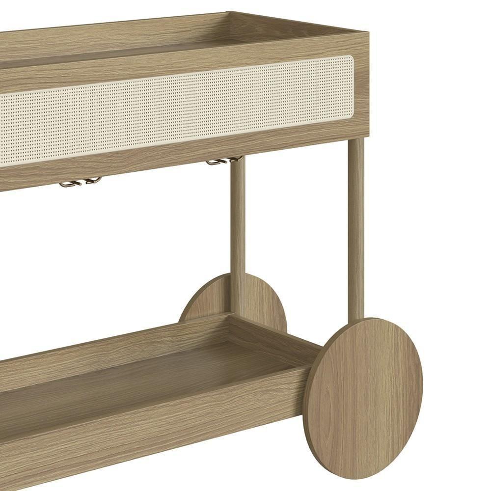 Carrinho Bar 1 Gaveta Porta Taças Pés Madeira Arlo A10 Hanover - Mpozenato - 8