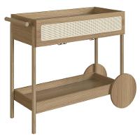 Carrinho Bar 1 Gaveta Porta Taças Pés Madeira Arlo A10 Hanover - Mpozenato - 1