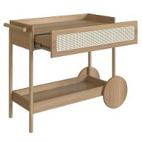 Carrinho Bar 1 Gaveta Porta Taças Pés Madeira Arlo A10 Hanover - Mpozenato - 3