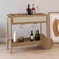 Carrinho Bar 1 Gaveta Porta Taças Pés Madeira Arlo A10 Hanover - Mpozenato - 5