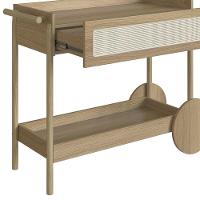 Carrinho Bar 1 Gaveta Porta Taças Pés Madeira Arlo A10 Hanover - Mpozenato - 6