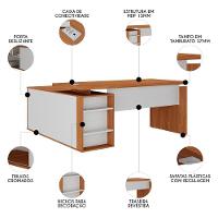 Mesa Escritório Em L Gerência 170cm Corp A06 Freijó-branco - Mpozenato - 3