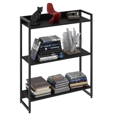 Estante Livreiro Dynamica Industrial 80cm 3 Prateleiras C08 Preto ônix - Mpozenato