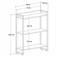 Estante Livreiro Dynamica Industrial 80cm 3 Prateleiras C08 Preto ônix - Mpozenato - 4