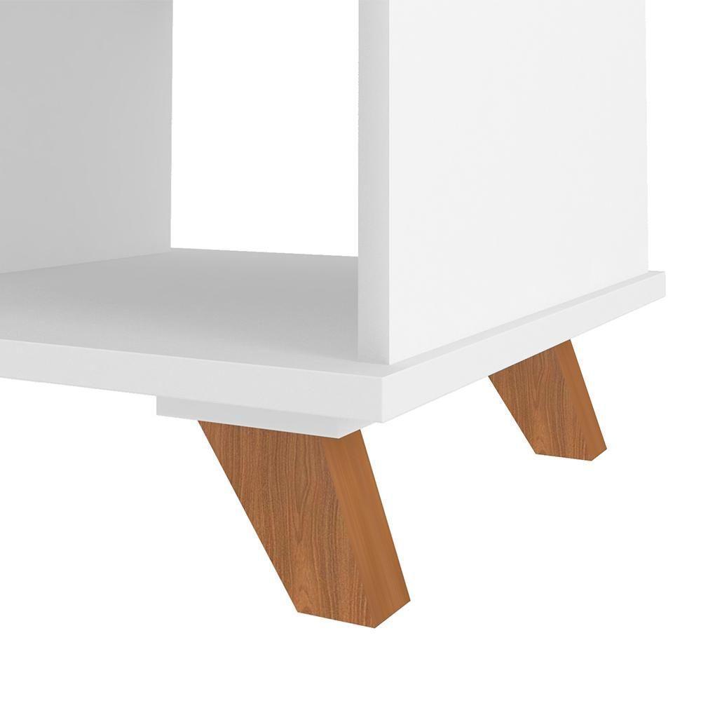 Mesa Escrivaninha Em L 2 Gavetas E Nichos Golden A06 Freijó-grafito-branco - Mpozenato - 4