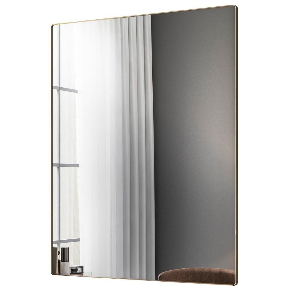 Espelho Decorativo Retangular Com Moldura Shine D09 Dourado - Mpozenato - 1