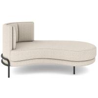 Chaise Longue Divã 164cm Braço Esquerdo Logus D06 Bouclê Bege - Mpozenato - 3