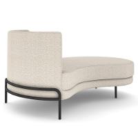 Chaise Longue Divã 164cm Braço Esquerdo Logus D06 Bouclê Bege - Mpozenato - 5