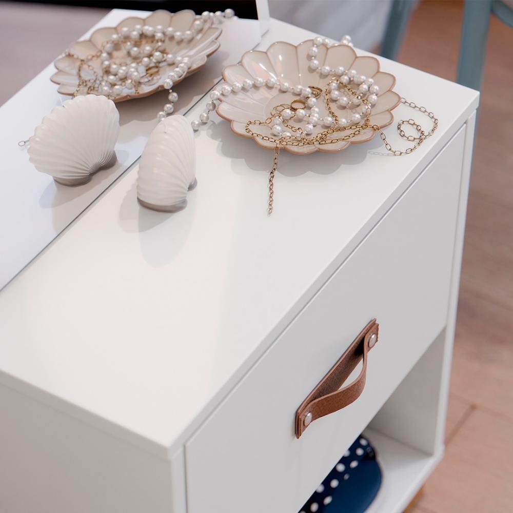 Toucador Penteadeira Com Espelho 1 Gaveta Organic Branco - Ej Móveis - 8