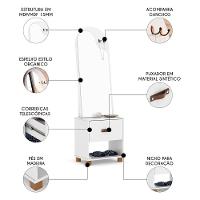 Toucador Penteadeira Com Espelho 1 Gaveta Organic Branco - Ej Móveis - 6