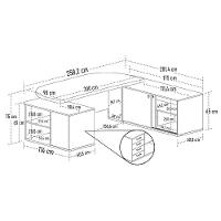 Mesa Em U Presidente Com Tomadas Tamburato Corp A06 Carvalho-branco - Mpozenato