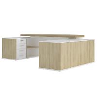 Mesa Em U Presidente Com Tomadas Tamburato Corp A06 Carvalho-branco - Mpozenato - 8