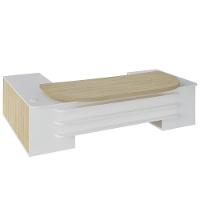 Mesa Em U Presidente Com Tomadas Tamburato Corp A06 Carvalho-branco - Mpozenato - 9