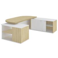 Mesa Em U Presidente Com Tomadas Tamburato Corp A06 Carvalho-branco - Mpozenato - 10