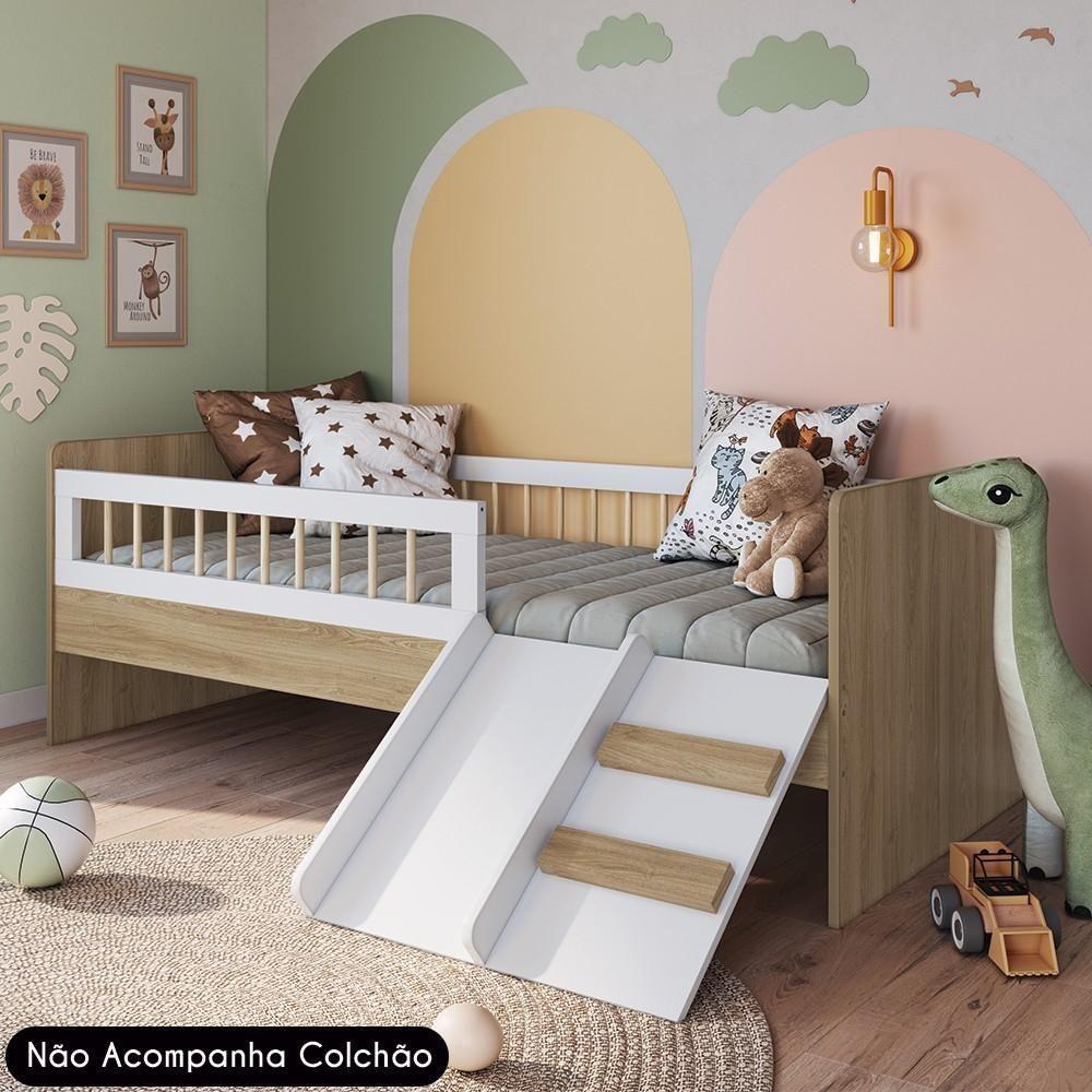 Cama Infantil Com Escorregador Lumiar C06 Aveiro-branco - Mpozenato - 5