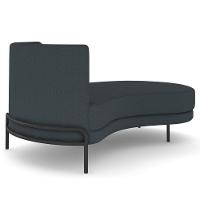 Chaise Longue Divã 164cm Braço Esquerdo Logus D06 Bouclê Chumbo - Mpozenato - 2