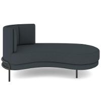 Chaise Longue Divã 164cm Braço Esquerdo Logus D06 Bouclê Chumbo - Mpozenato - 7