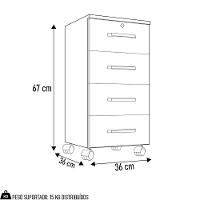 Gaveteiro Escritório 4 Gavetas Com Rodízios Kit 2 Gávea Branco Trama - Móveis Leão