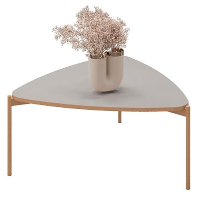 Mesa De Centro Orgânica Para Sala Pé Metal Zira D04 Bali - Mpozenato