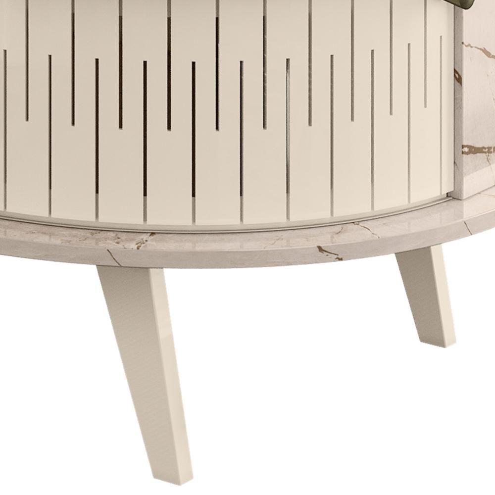 Mesa De Centro Moderna Para Sala 90cm Indy M01 Calacata-off White - Mpozenato - 2
