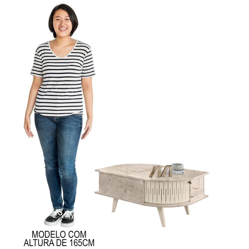 Mesa De Centro Moderna Para Sala 90cm Indy M01 Calacata-off White - Mpozenato - 6