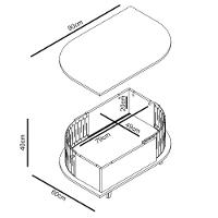 Mesa De Centro Moderna Para Sala 90cm Indy M01 Calacata-off White - Mpozenato - 5