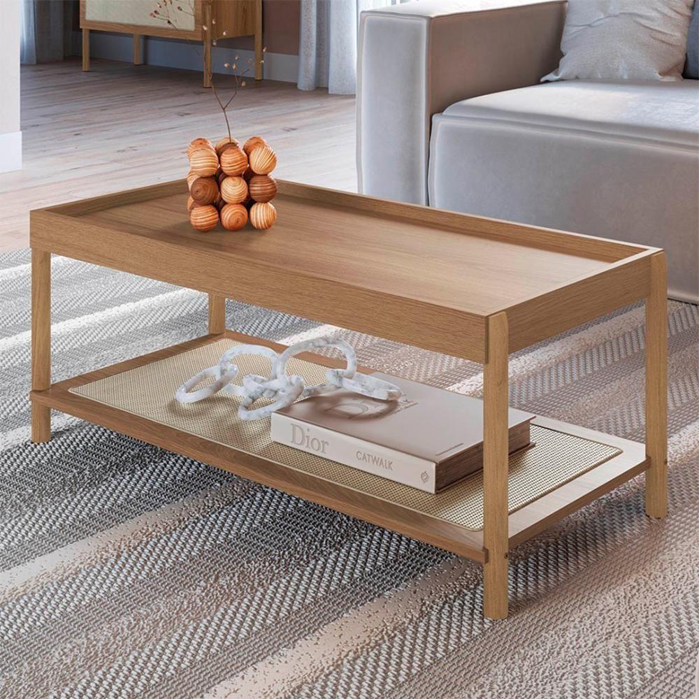 Mesa De Centro Para Sala Pés Madeira Arlo A10 Hanover - Mpozenato - 2