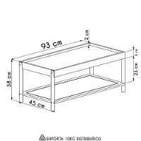 Mesa De Centro Para Sala Pés Madeira Arlo A10 Hanover - Mpozenato