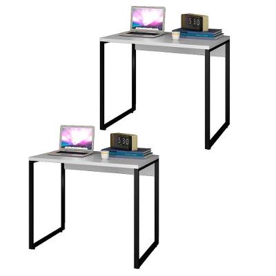 Kit 2 Escrivaninhas Mesas De Escritório Studio Industrial 90 M18 Branco - Mpozenato