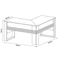 Mesa Para Escritório Em L Me4145 Nogal-preto - Tecno Mobili - 5