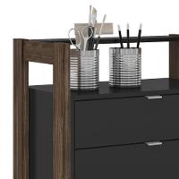 Gaveteiro 4 Gavetas Az1012 Preto-nogal - Tecno Mobili