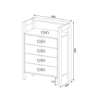 Gaveteiro 4 Gavetas Az1012 Preto-nogal - Tecno Mobili - 5
