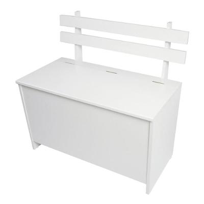 Caixa De Lenha Com Encosto Branco - Completa Móveis