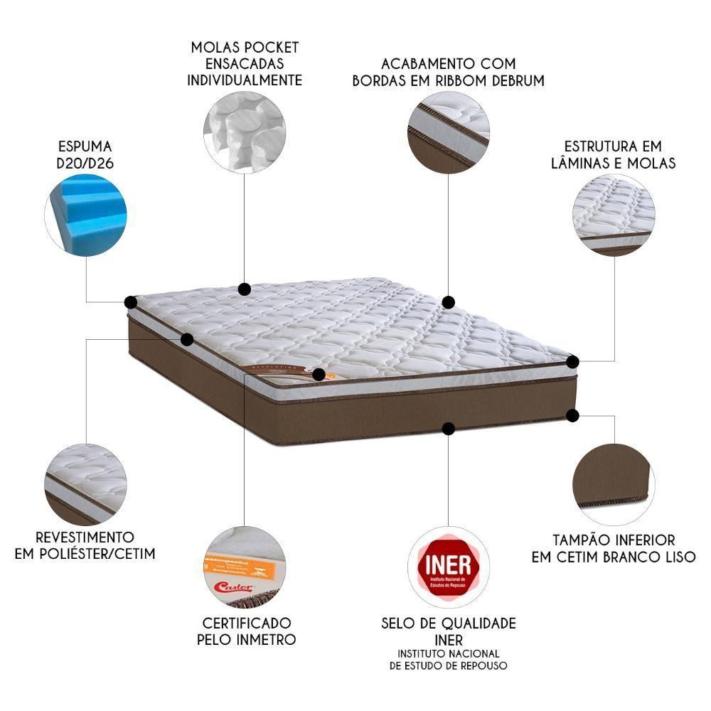 Colchão King One Face Revolution Pocket 193x203x30cm - Castor - 3