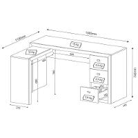 Mesa Em L Para Escritório 3 Gavetas Me4101 Branco - Tecno Mobili - 6