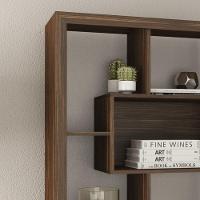 Estante Livreiro Multiuso Com Nichos E1712 Nogal - Tecno Mobili - 3