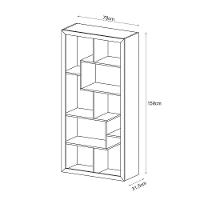 Estante Livreiro Multiuso Com Nichos E1712 Nogal - Tecno Mobili - 4