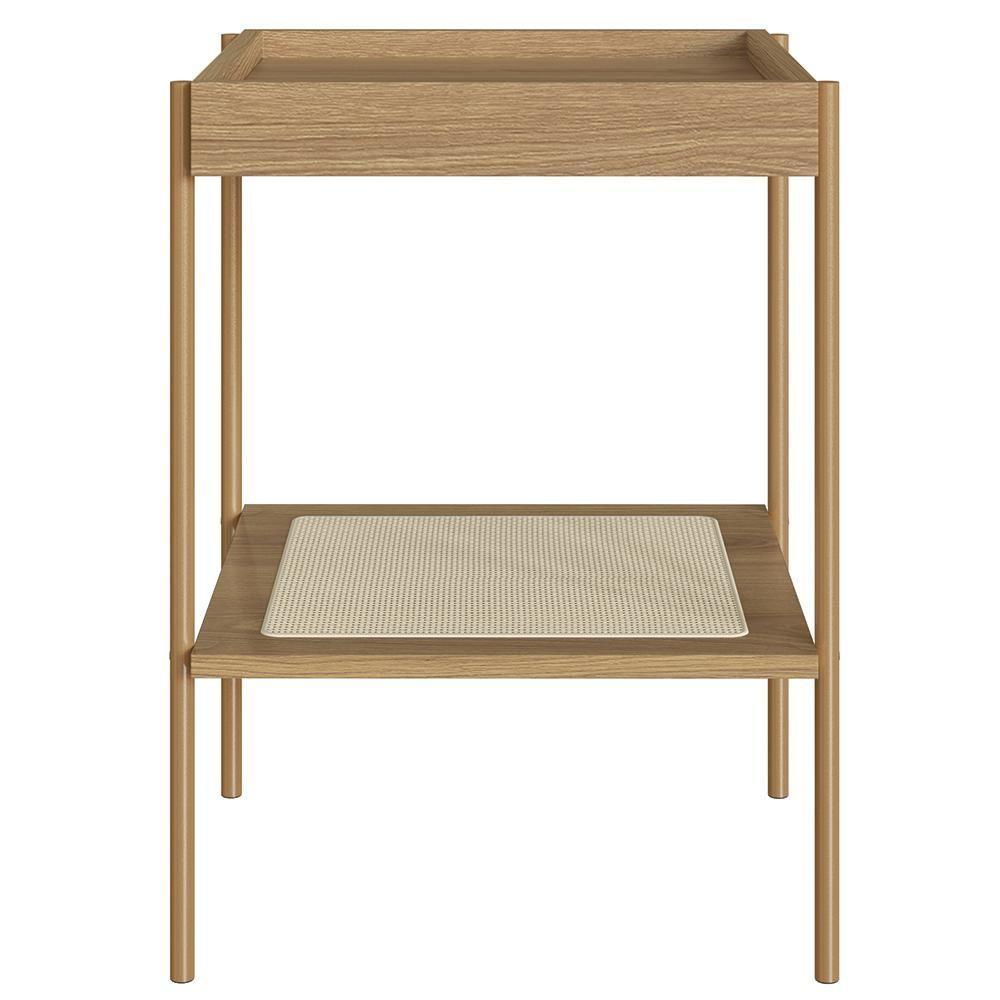 Mesa Lateral Com Prateleira Pé Metal Arlo A10 Hanover-dourado - Mpozenato - 5