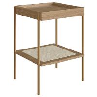 Mesa Lateral Com Prateleira Pé Metal Arlo A10 Hanover-dourado - Mpozenato - 1